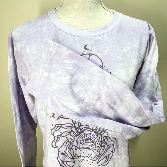 NWT Santa Cruz Scorpio Purple Tie Dye Long Sleeve Crop Top T Shirt Small - Picture 5 of 10